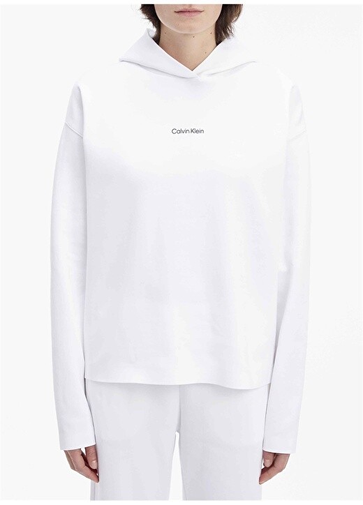 

Белая женская толстовка с воротником с капюшоном Calvin Klein, Белый