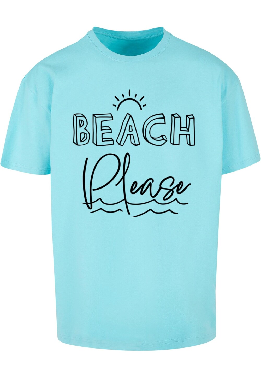 Футболка Merchcode Beach Please, светло-синий мужская футболка beach please пляж m синий