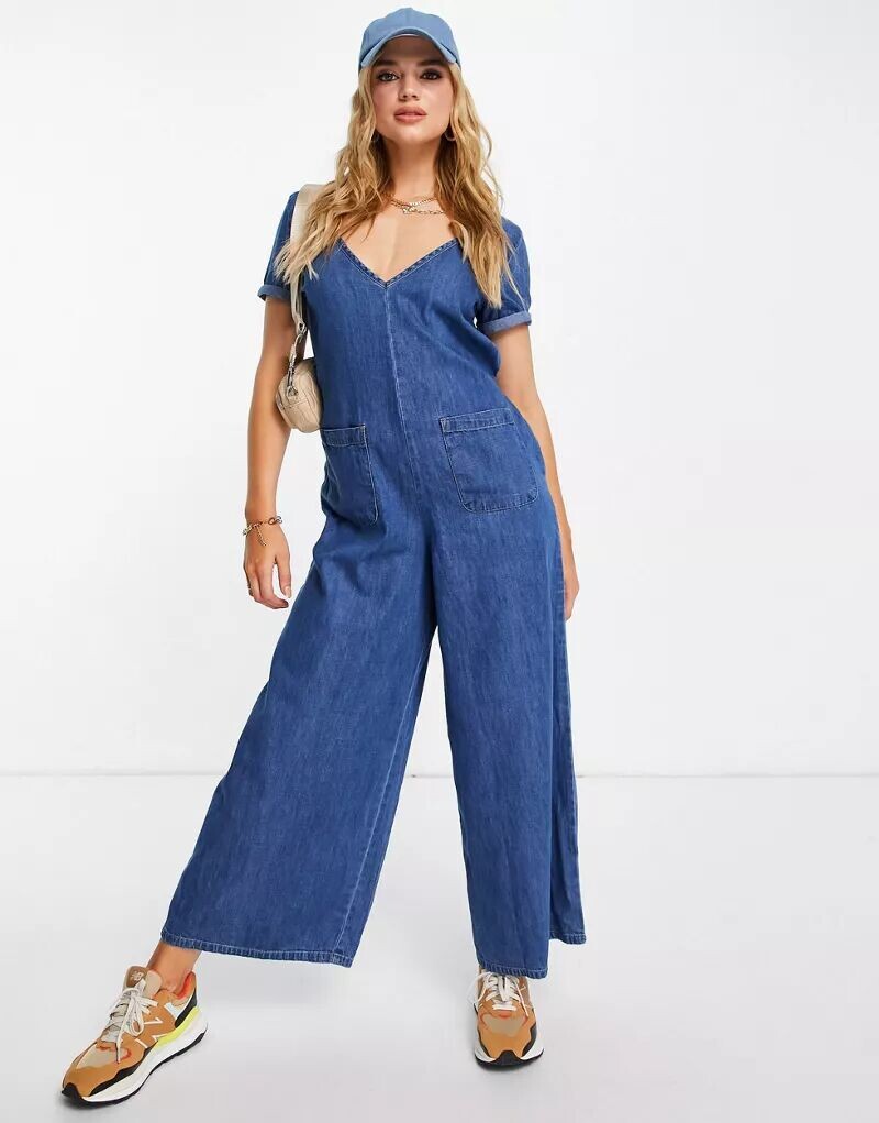 

Комбинезон ASOS из мягкого денима средней стирки