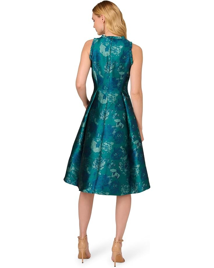 

Платье Adrianna Papell Halter Jacquard High-Low Dress, цвет Teal Multi