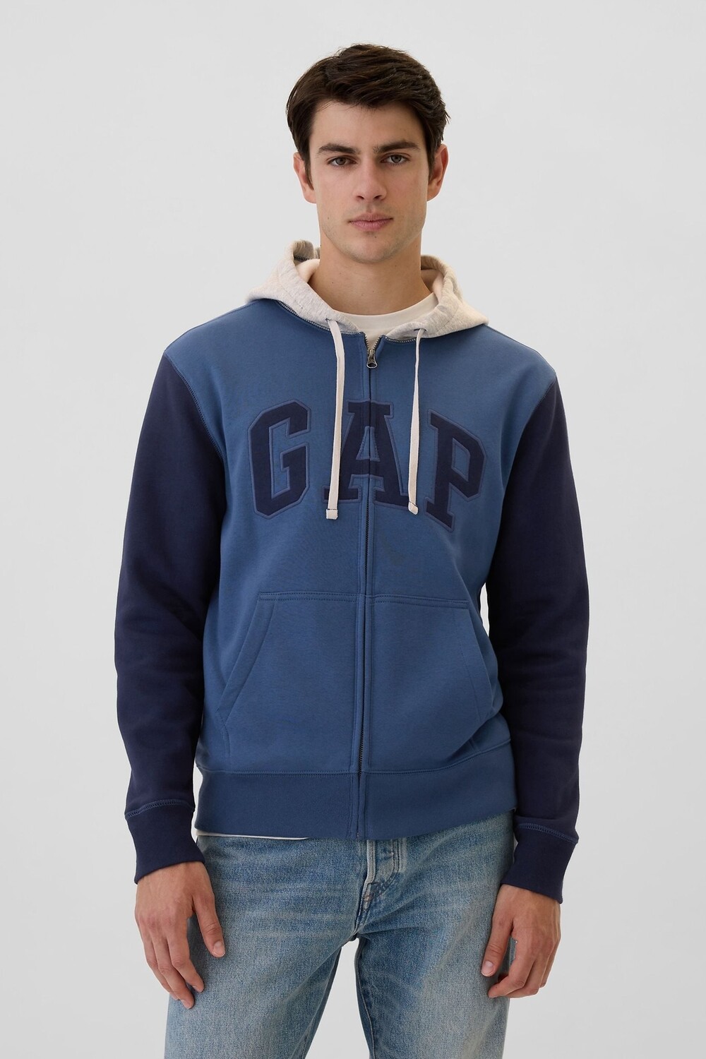 

Толстовка с капюшоном на молнии с цветным логотипом Gap, синий