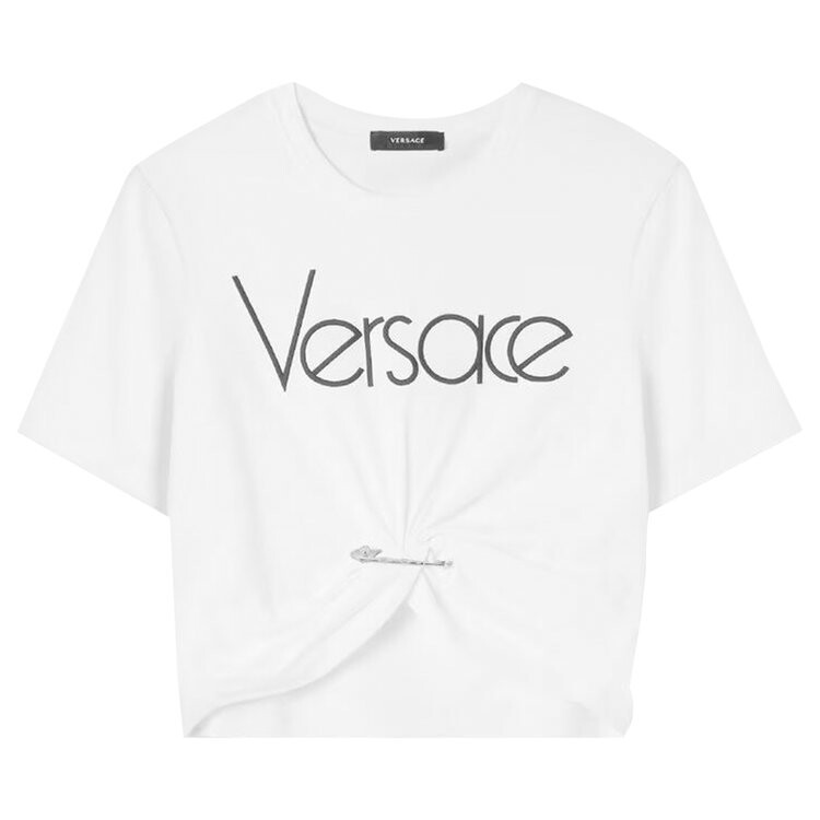 

Футболка Versace Logo Jersey T-Shirt, цвет White-Black