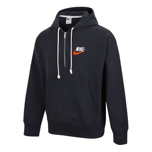 Толстовка Men's Nike Embroidered Logo Half Zipper Hooded Knit Pullover Black, черный