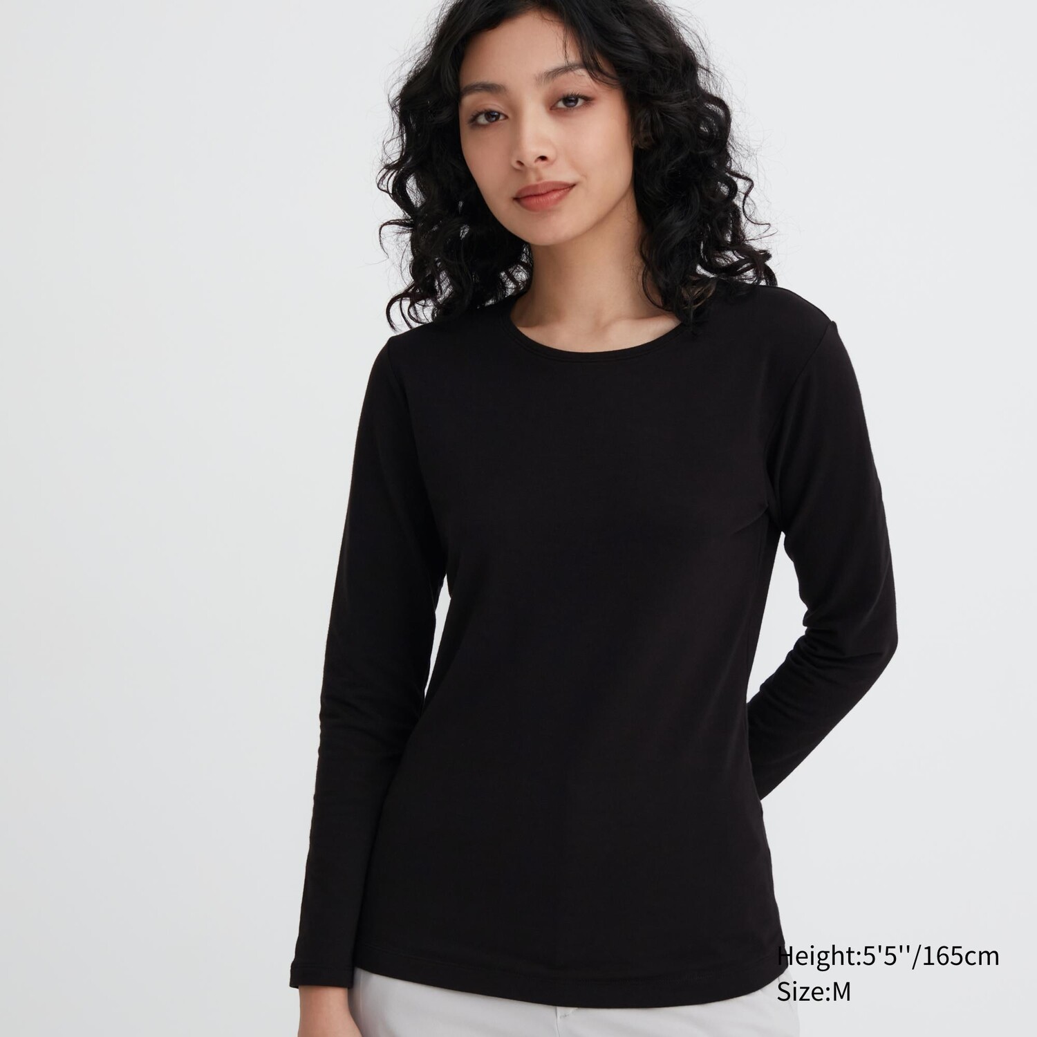 

Футболка хлопковая Uniqlo Heattech с круглым вырезом, черный