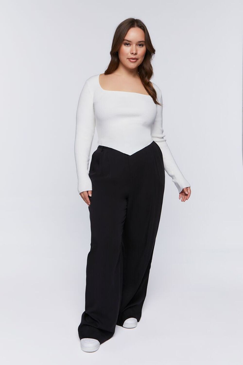 

Широкие брюки больших размеров Forever 21, черный