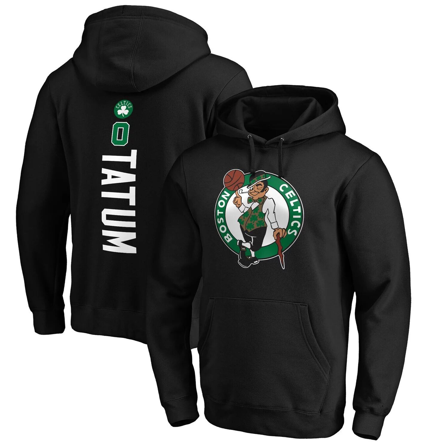 

Мужской черный пуловер с капюшоном с логотипом Jayson Tatum Boston Celtics Playmaker, имя и номер Fanatics