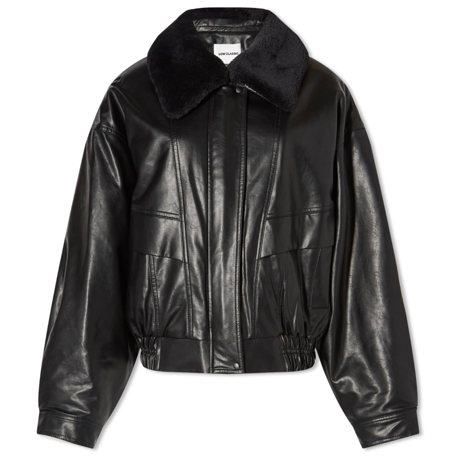 Куртка Low Classic Faux Leather Short, черный куртка утепленная zara short faux leather светло бежевый