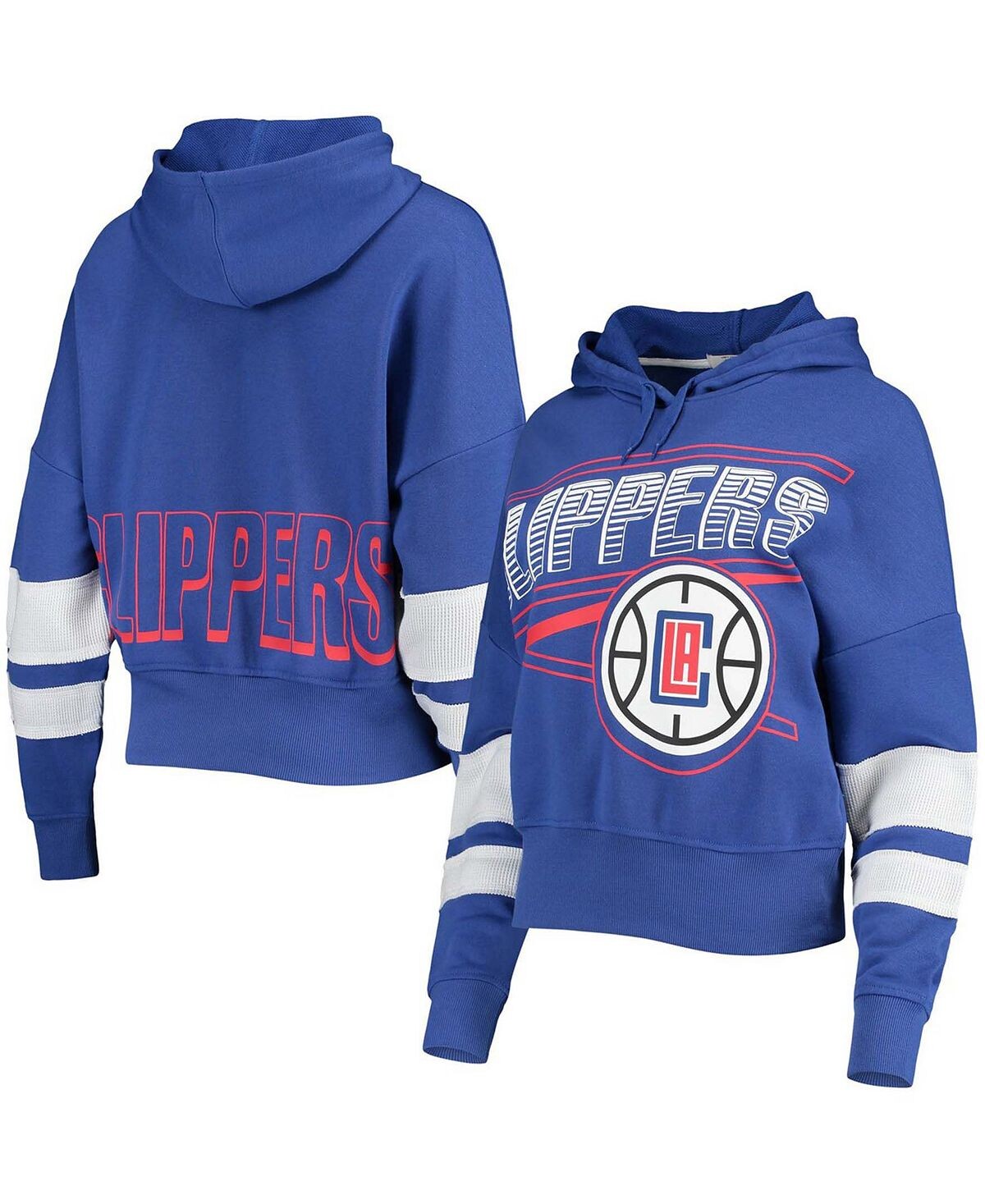 

Женский пуловер с капюшоном в полоску Royal LA Clippers Throwback Junk Food