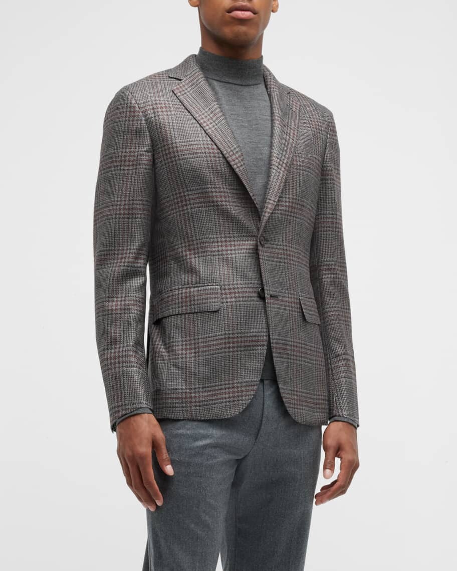 

Мужская спортивная куртка в клетку Brioni, Серый