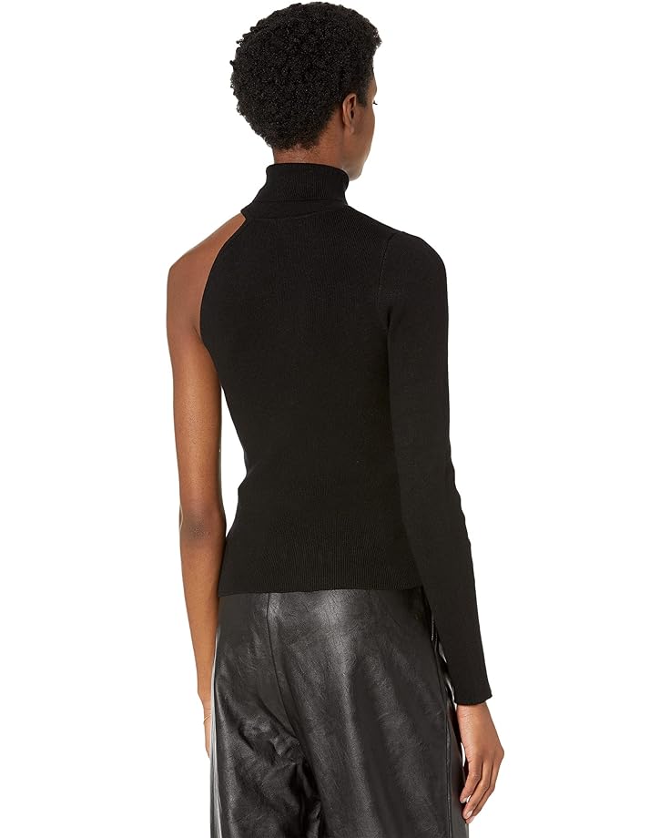 цена Свитер Bardot Asymmetric Sleeve Knit Top, черный