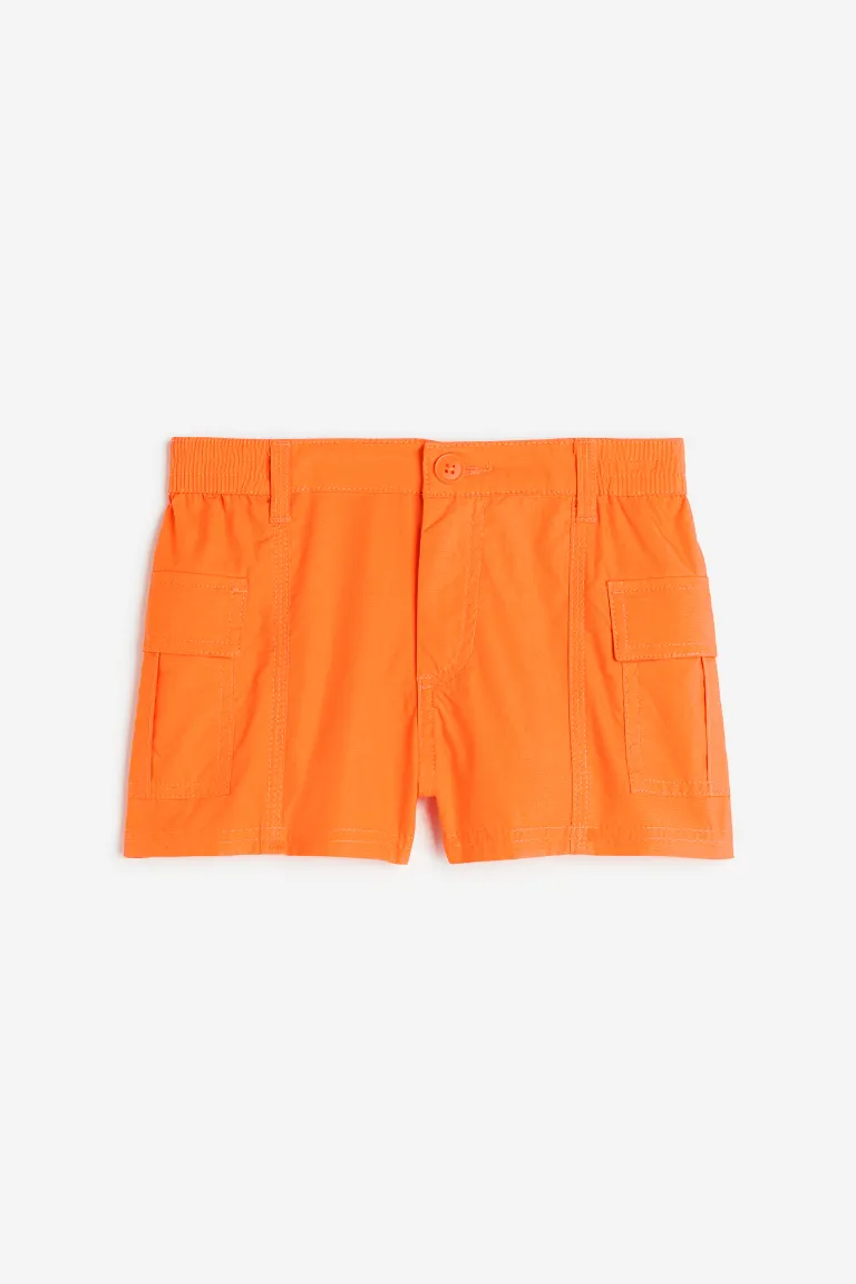 Короткие брюки-карго H&M, оранжевый цена и фото
