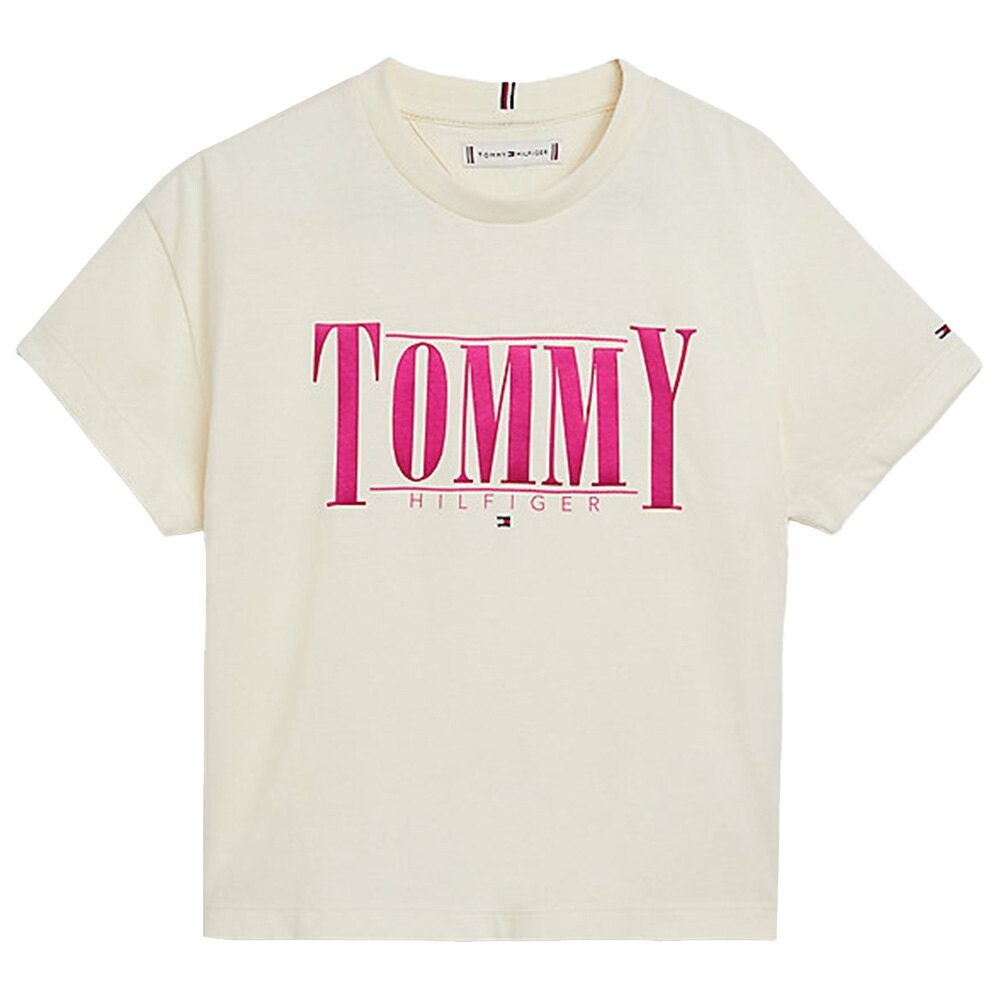 

Футболка Tommy Hilfiger Sateen Logo, розовый
