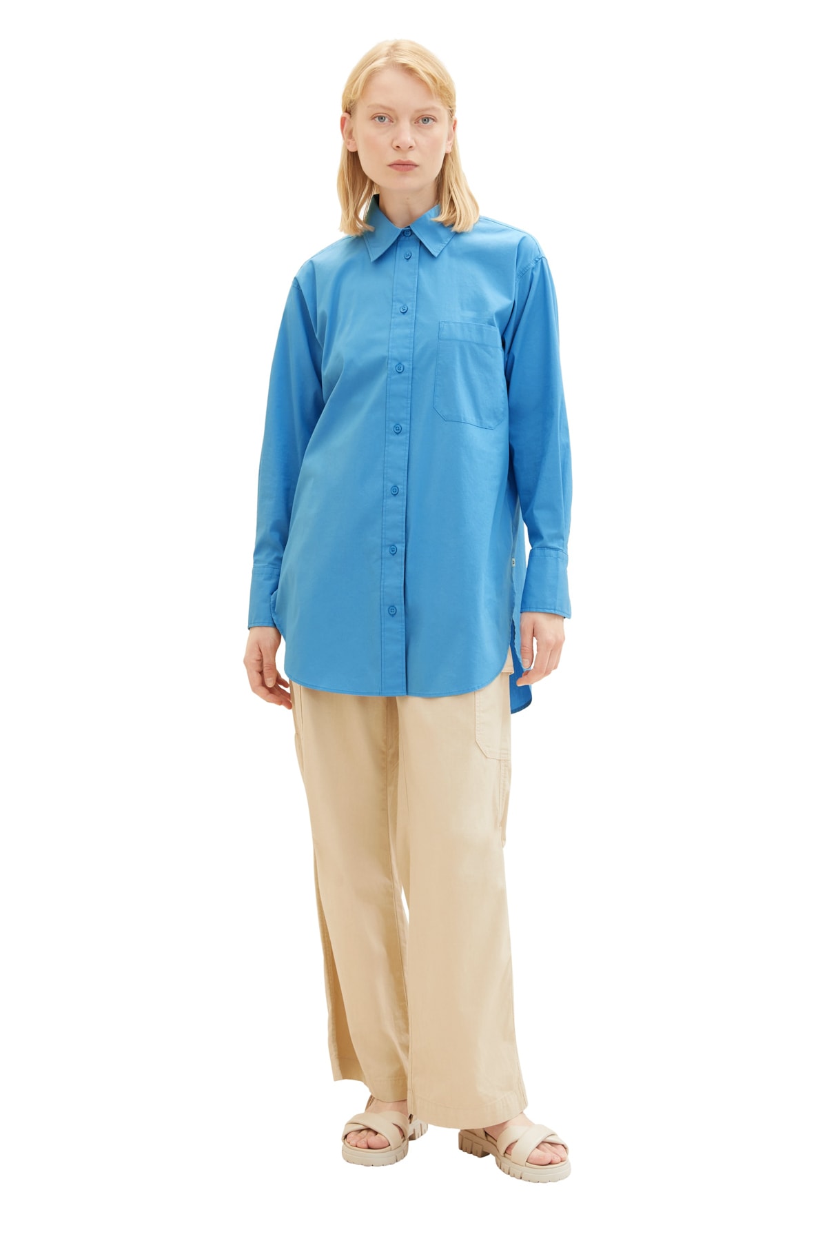 Рубашка Женская/Девочка водный спорт синяя Tom Tailor Denim, синий свитшот tom tailor размер 140 синий