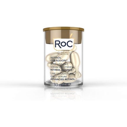 Retinol Correxion Line Разглаживающая ночная сыворотка, антивозрастной увлажняющий крем, 10 капсул, Roc капсулы для лица roc retinol correxion разглаживающая ночная сыворотка в капсулах