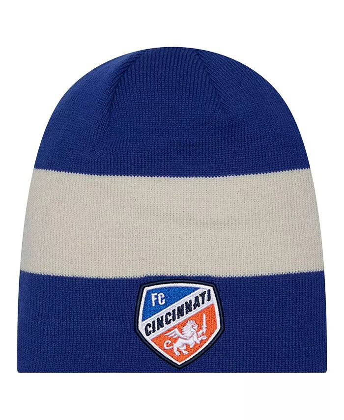 

Мужская синяя вязаная шапка FC Cincinnati 2024 Kick Off Collection New Era, синий