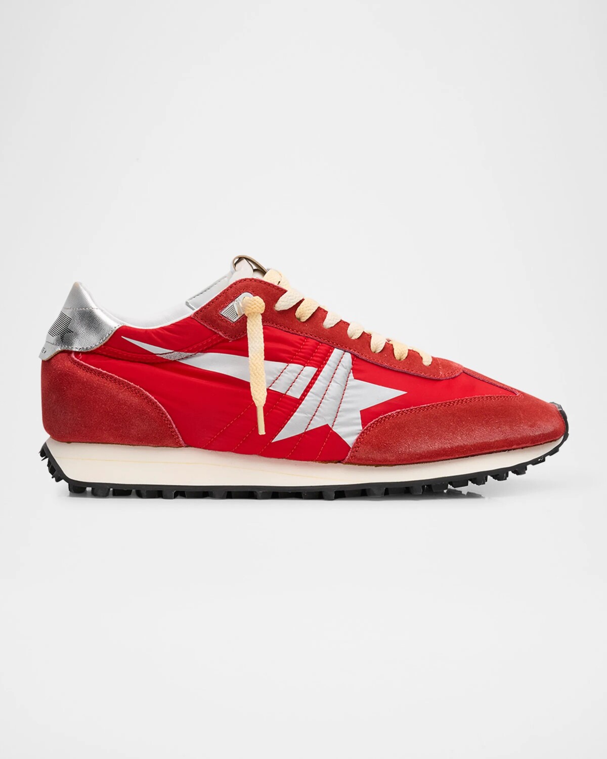 

Мужские кроссовки для бега марафона из нейлона и замши Golden Goose, красный/серебристый