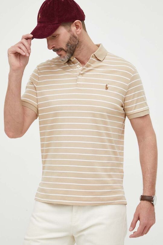 

Хлопковая рубашка-поло Polo Ralph Lauren, бежевый