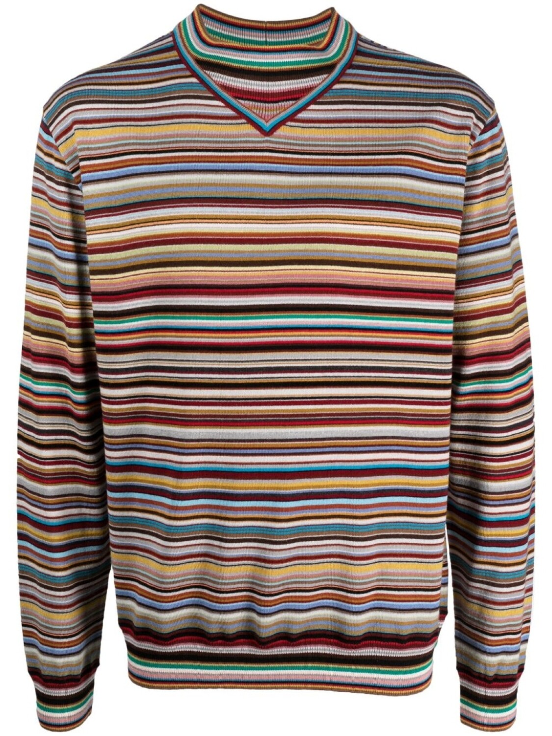 

Полосатый джемпер из вирджинской шерсти Paul Smith, коричневый