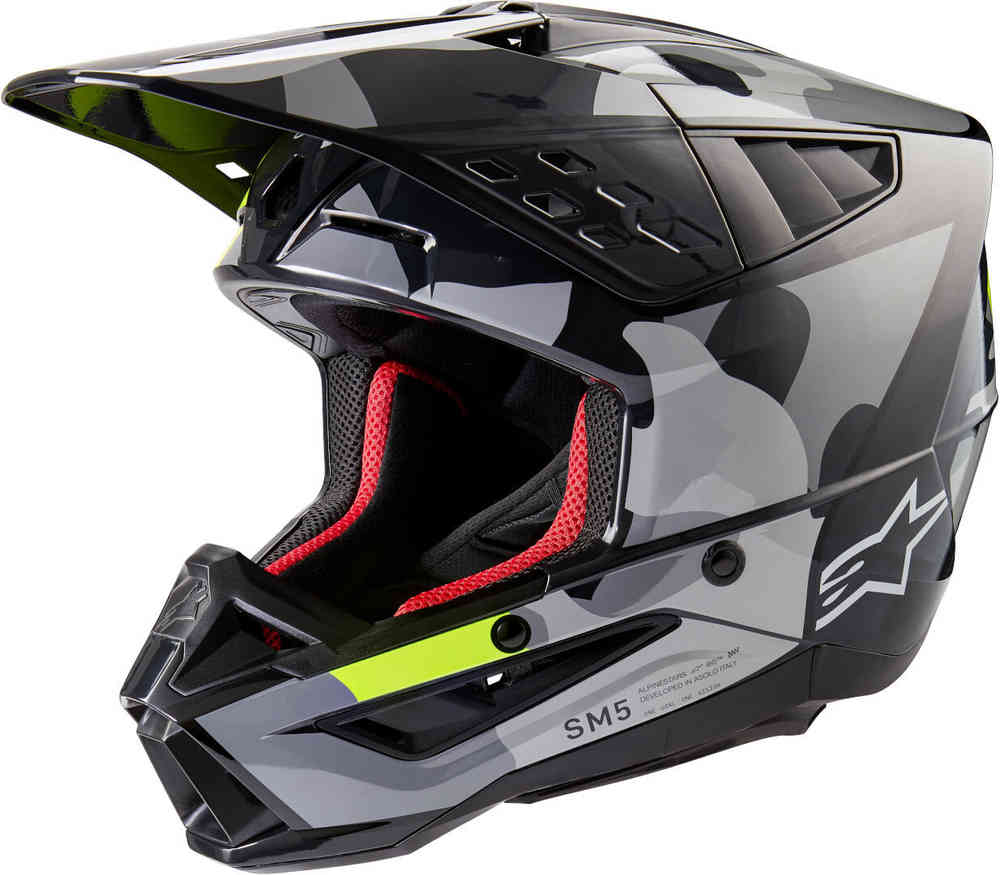 S-M5 Rover 2 2024 Шлем для мотокросса Alpinestars, черный/серый/желтый шлем ccm tacks 210 sr с маской s белый