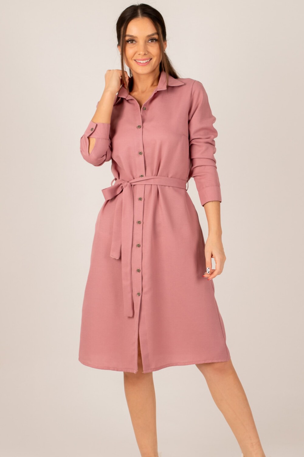 

Женское длинное платье-рубашка Dusty Rose armonika, розовый