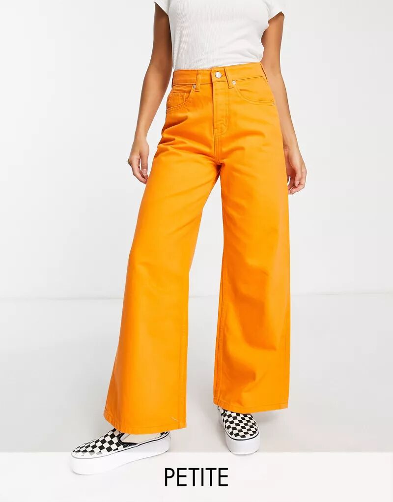 Оранжевые широкие джинсы с высокой посадкой Don't Think Twice Petite