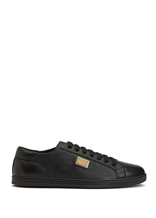 Черные мужские кожаные кроссовки с логотипом Dolce&Gabbana