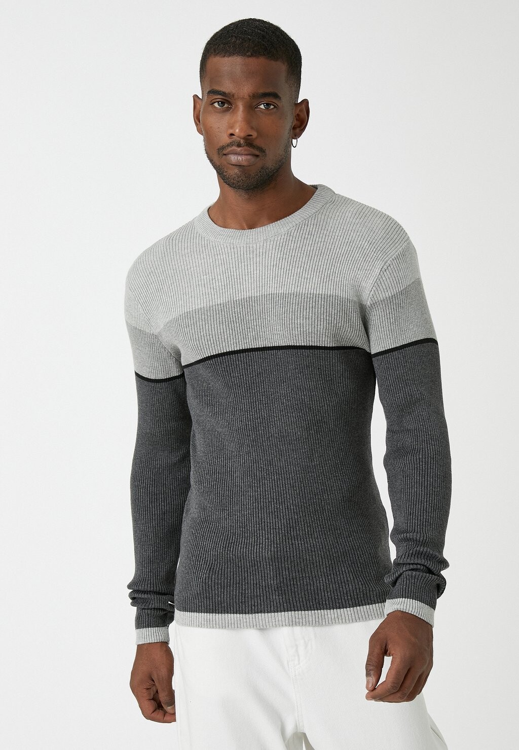 цена Джемпер вязаный BASIC CREW NECK Koton, цвет grey