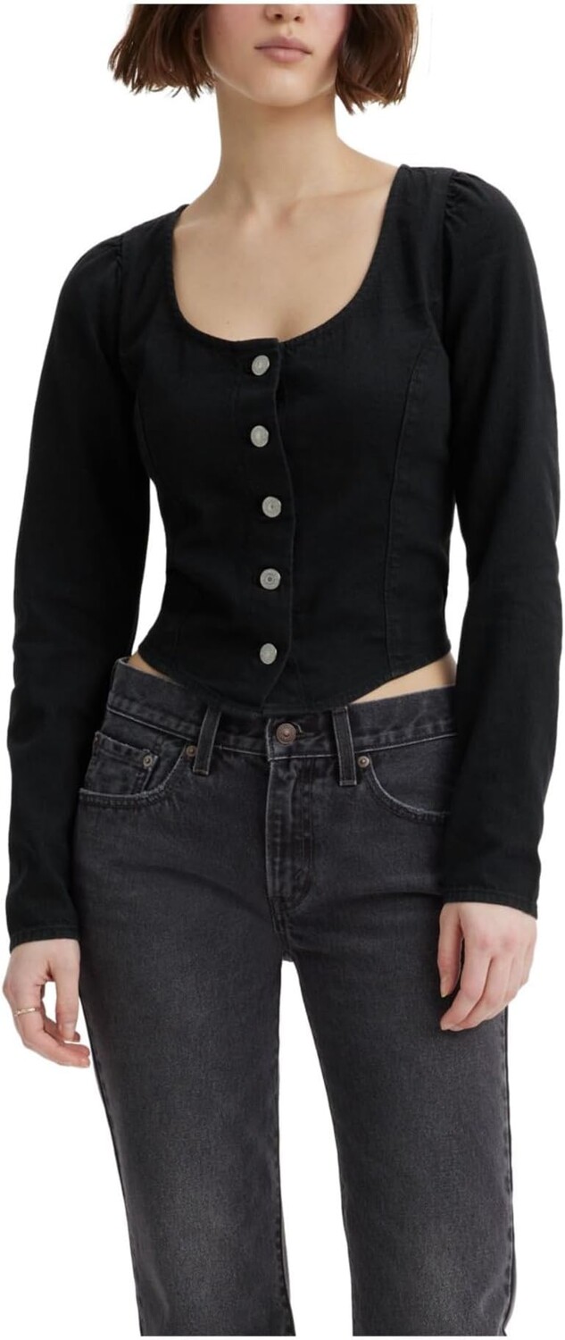 

Блузка-корсет с длинными рукавами Daryn Levi's, цвет Black Rose 5