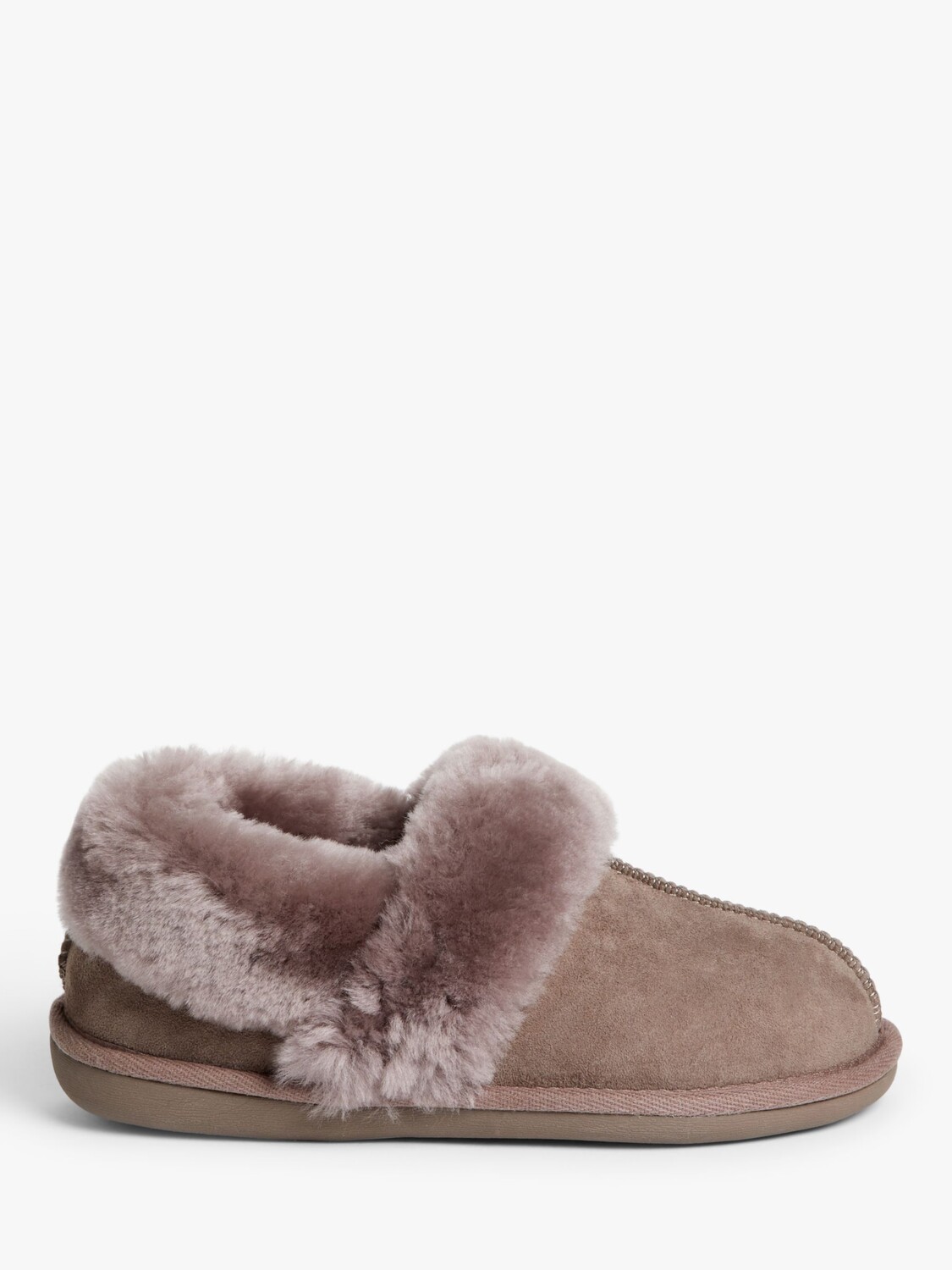 

Тапочки-мюлы из овчины с манжетами John Lewis, норка