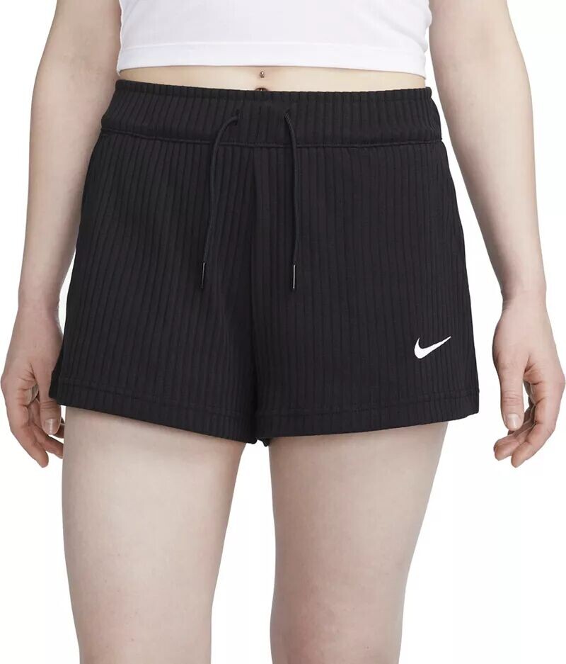 

Женские шорты из джерси в рубчик с высокой талией Nike Sportswear, черный