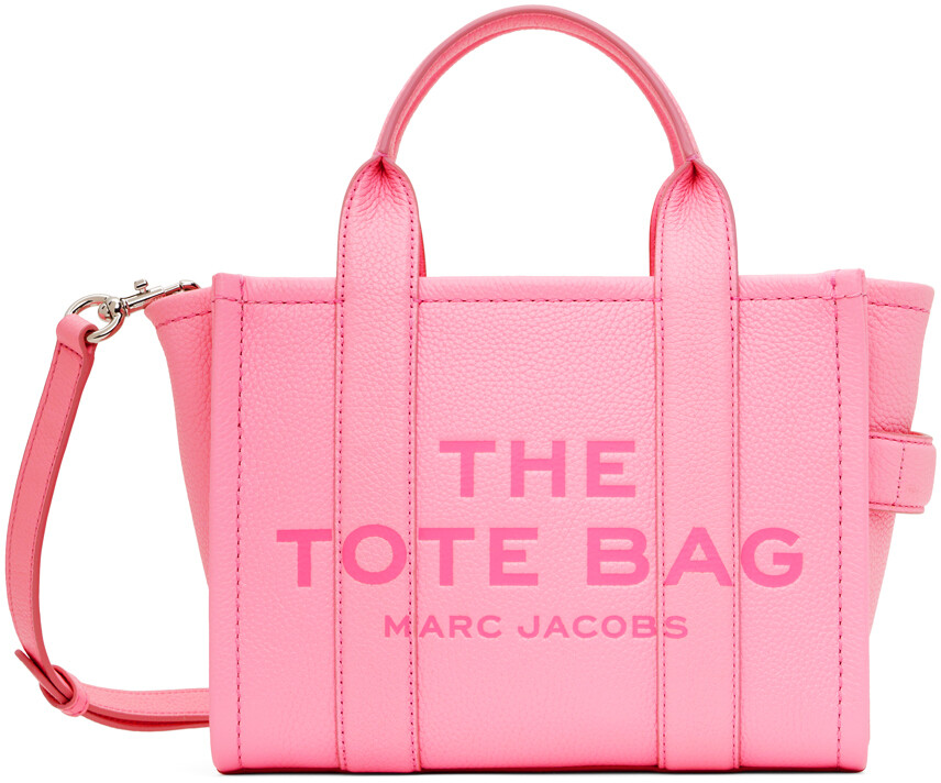 

Розовая кожаная маленькая сумка-тоут Marc Jacobs, цвет Fluro candy