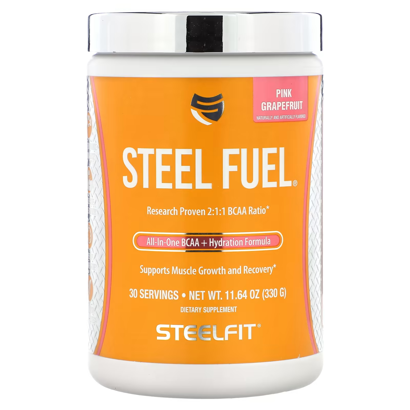 Пищевая добавка SteelFit Steel Fuel розовый грейпфрут, 330 г steelfit steel greens ягодное ассорти 285 г 10 1 унции
