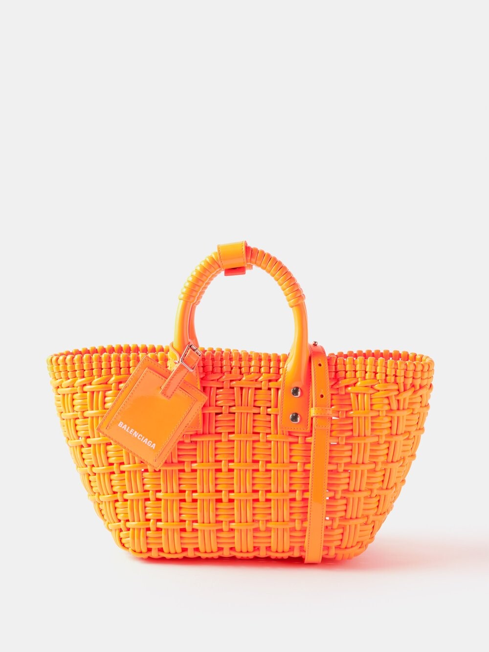 

Сумка-корзина bistro xs из плетеной искусственной кожи Balenciaga, оранжевый
