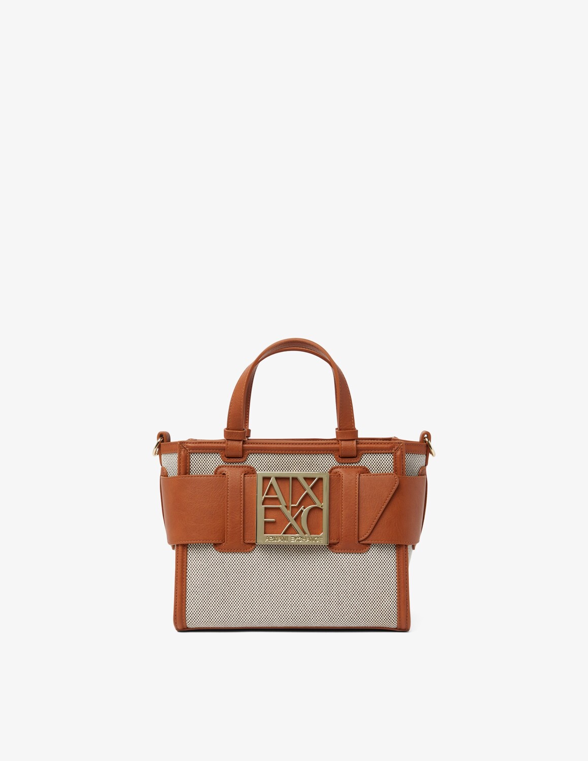 

Большая сумка с пряжкой M и логотипом Armani Exchange, коричневый