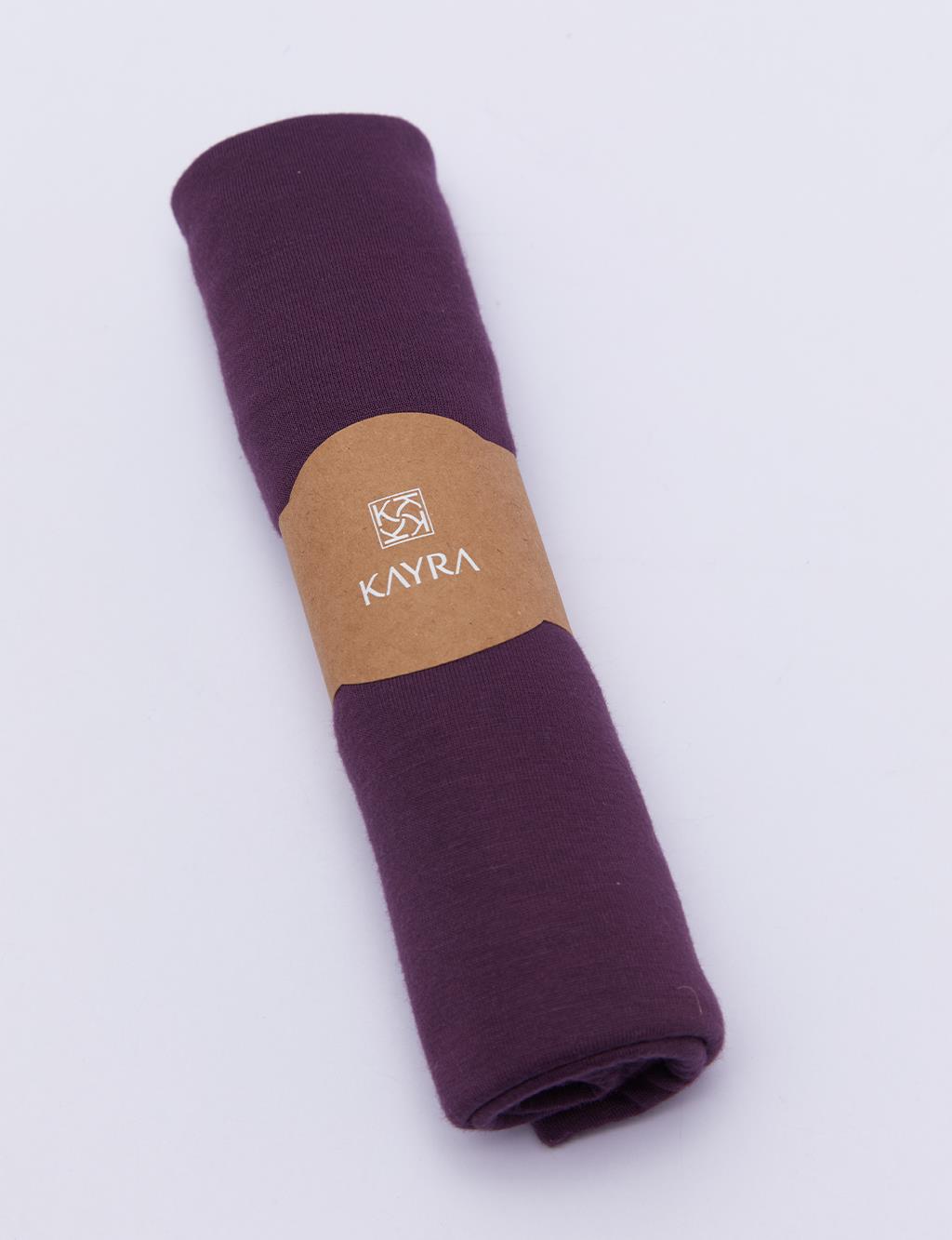Базовая чесаная шаль сливового цвета Kayra