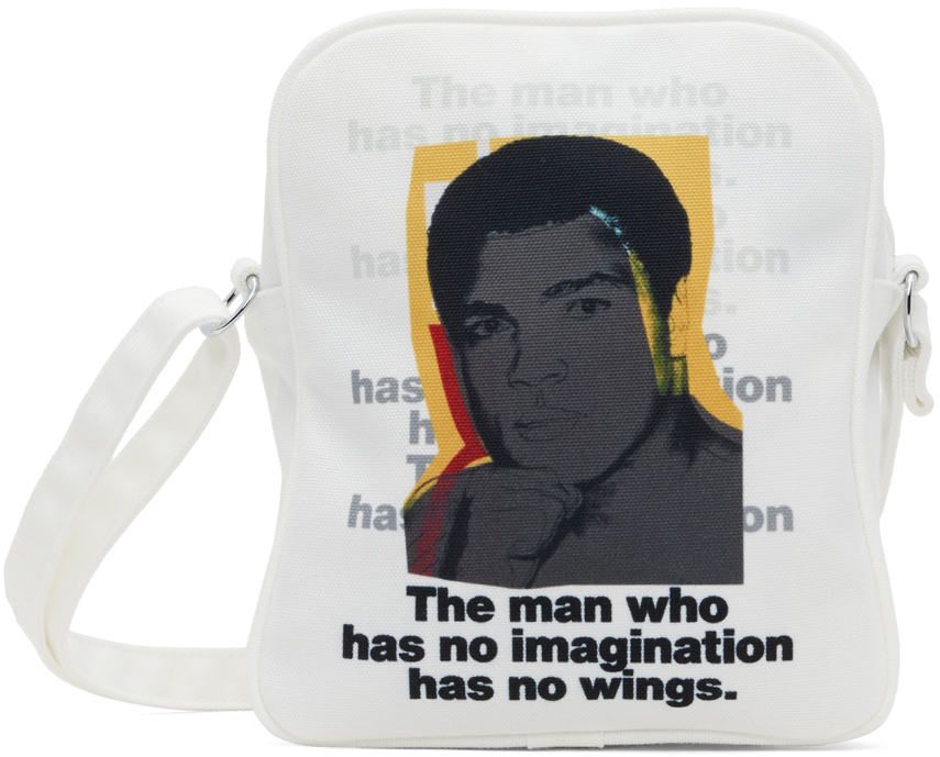 Белая сумка почтальона с принтом Andy Warhol Comme Des Garcons, цвет White Garçons