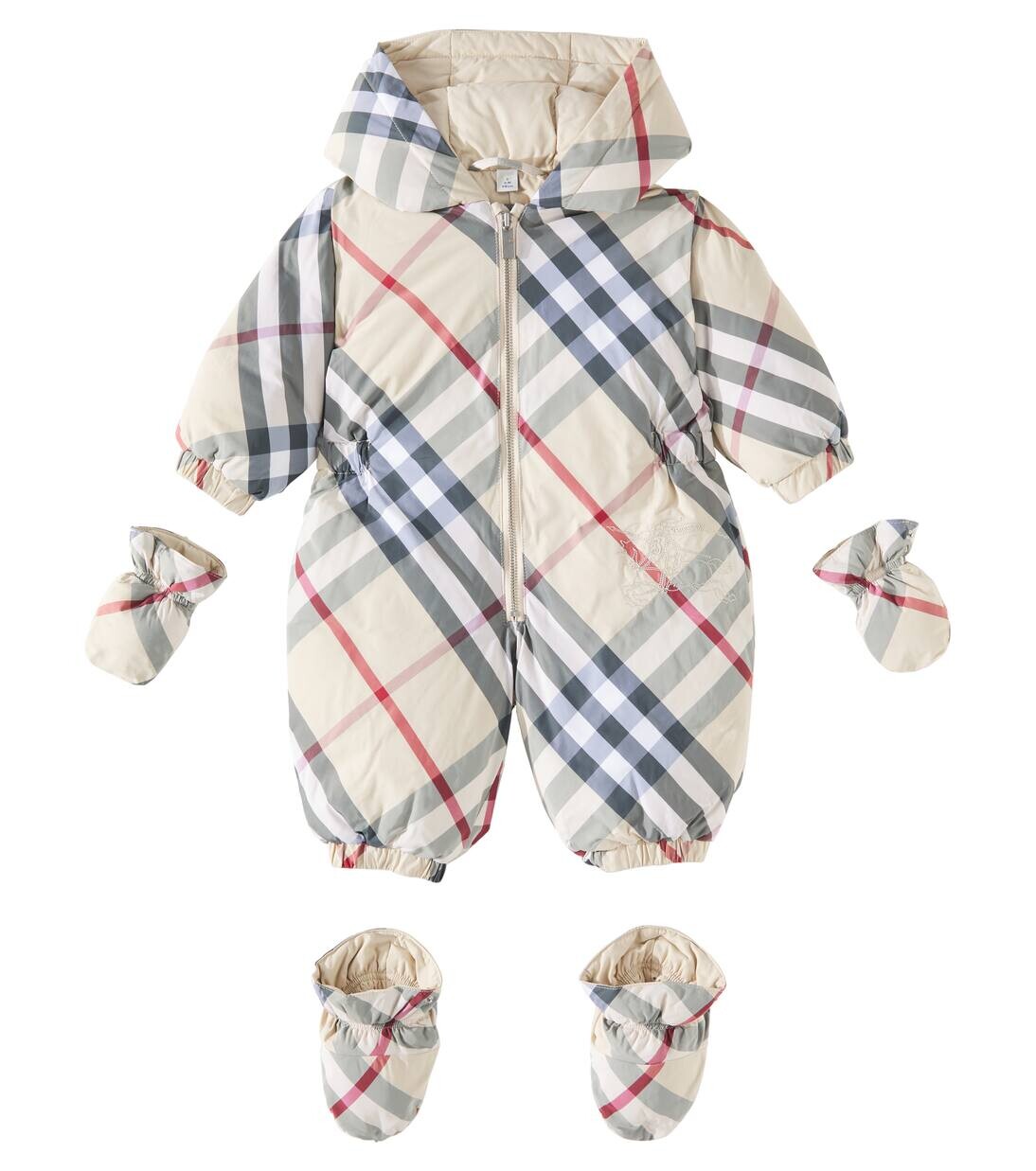 

Зимний комбинезон Burberry Check Burberry Kids, цвет pale stone ip check