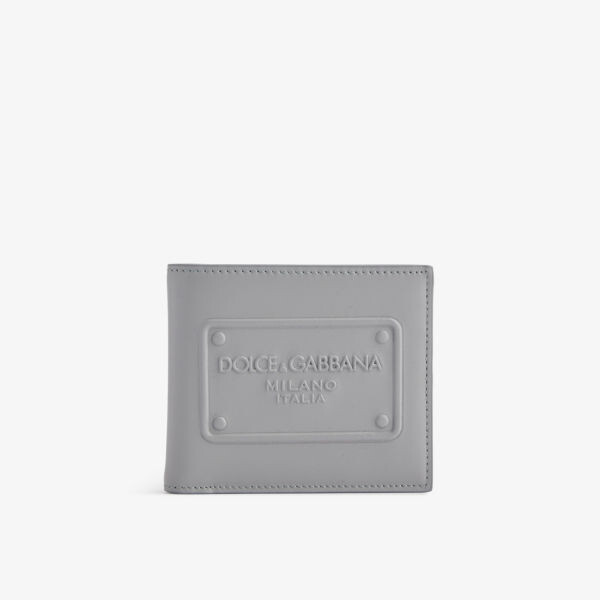 

Визитница из кожи с тиснением бренда Dolce & Gabbana, графит