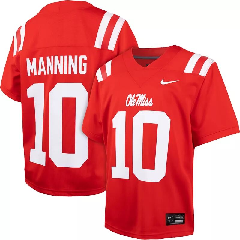 

Nike Youth Ole Miss Rebels #10 Красная реплика футбольной майки Мэннинга