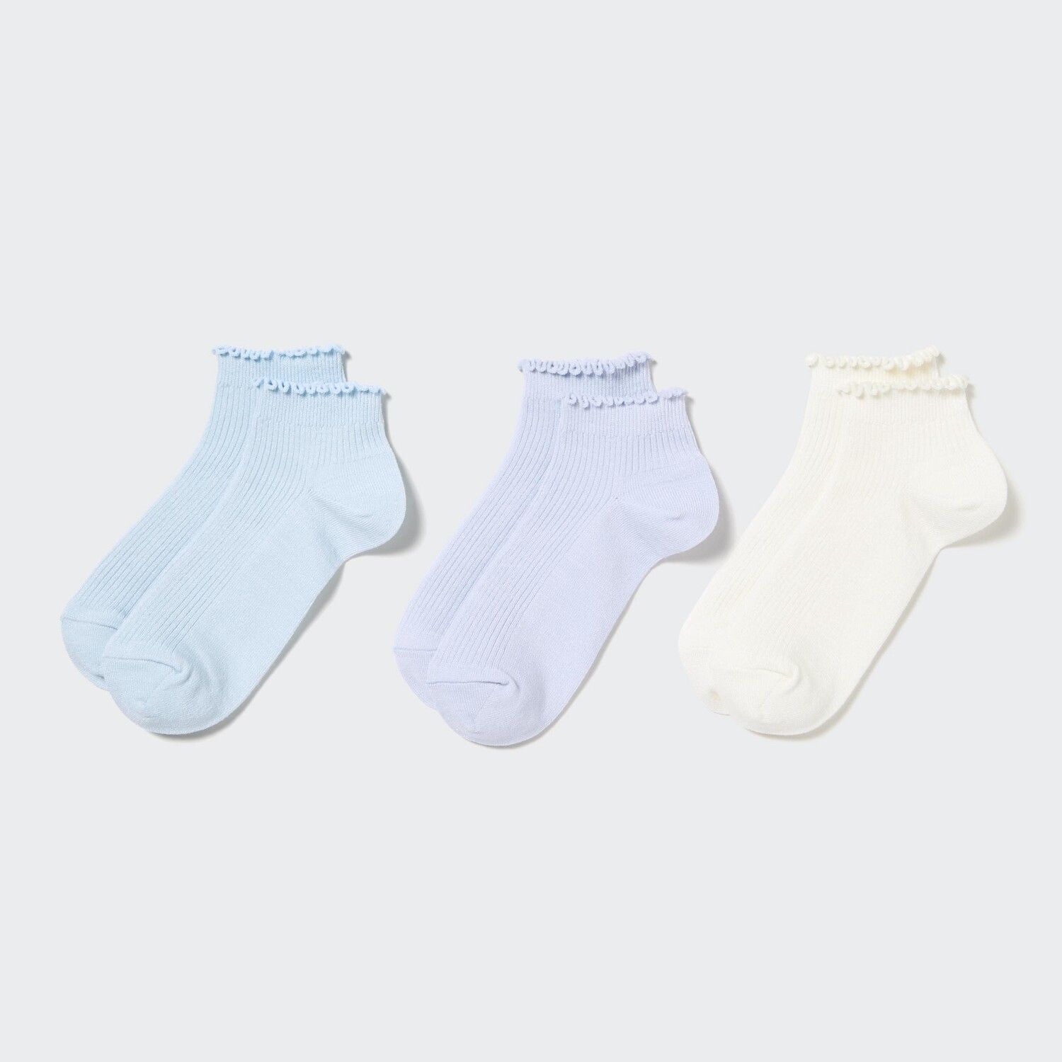 

Носки UNIQLO в рубчик 3 пары, светло-синий