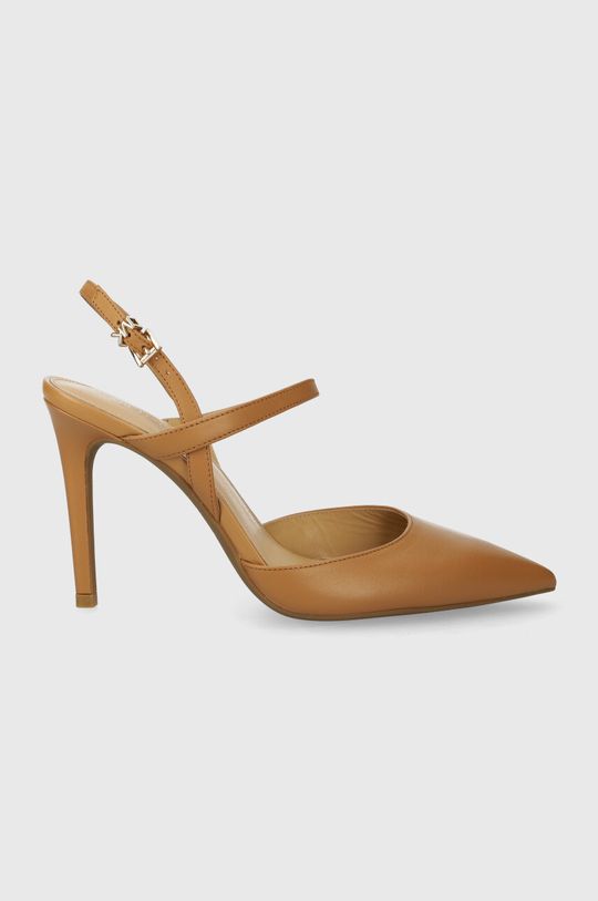 цена Кожаные туфли Ava на высоком каблуке MICHAEL Michael Kors, коричневый