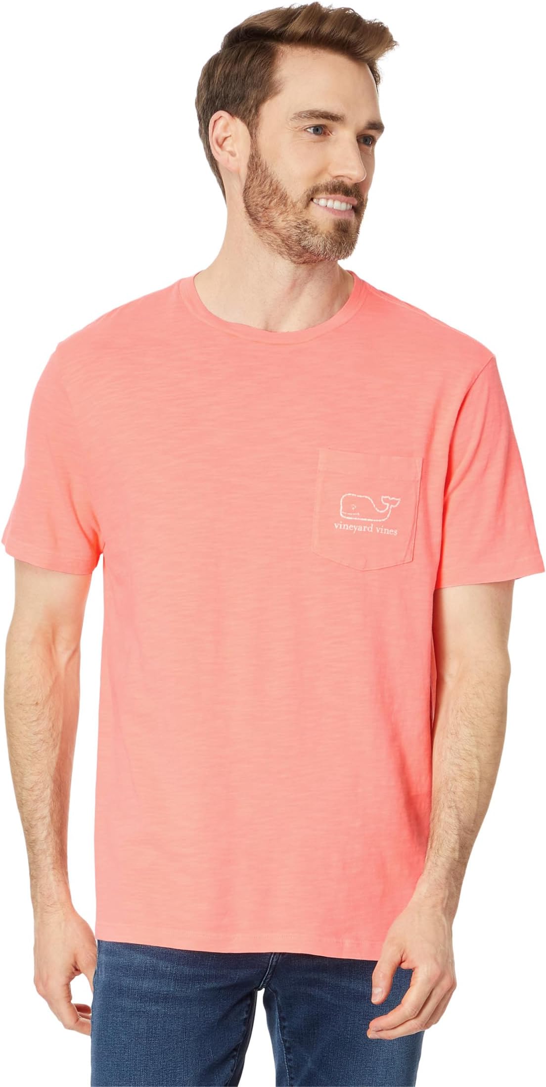 

Футболка Vineyard Vines SS GRMNT DYD Vintage Whale Pocket Tee, цвет Pink Blush