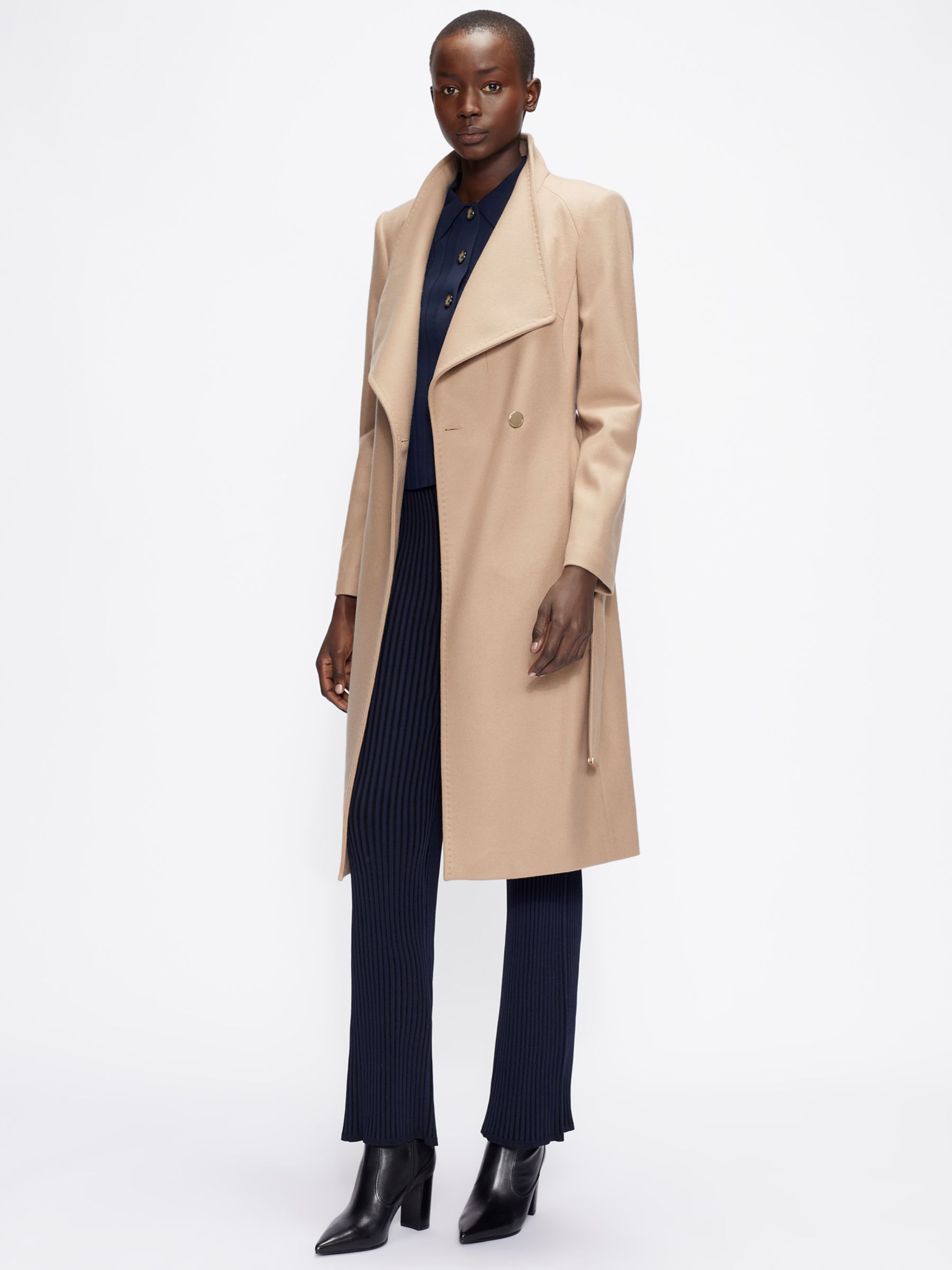 Пальто средней длины с запахом Rose из смесовой шерсти Ted Baker, кэмел пиджак eudon choi средней длины размер 42 синий