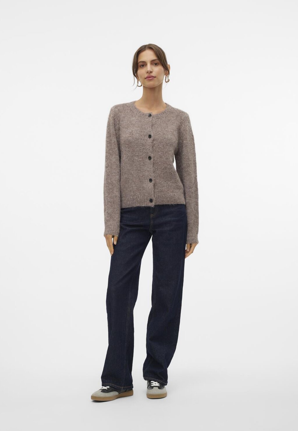 

Кардиган VMNOVAH O-NECK BUTTON NOOS Vero Moda, коричневый