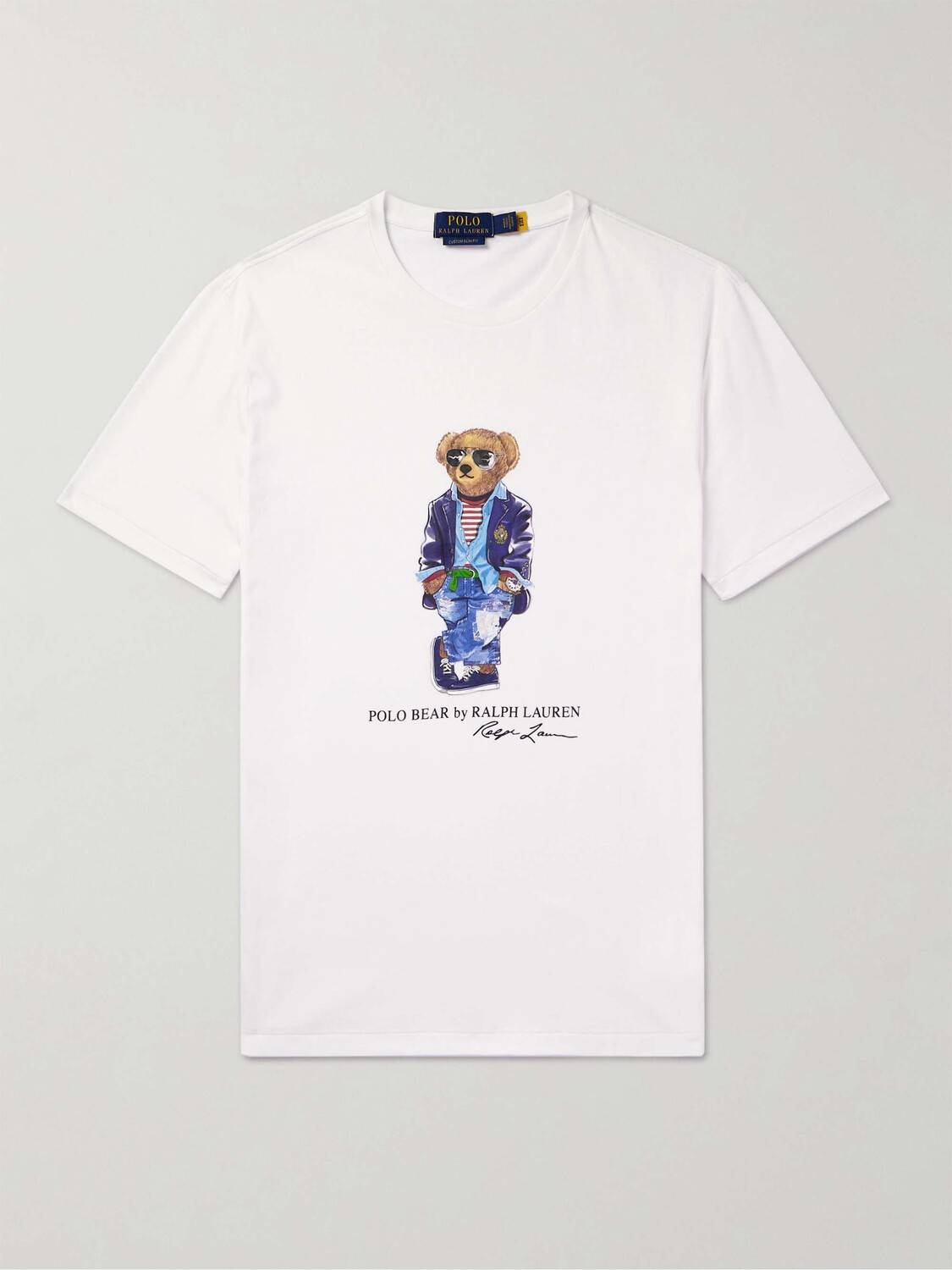 

Приталенная футболка из хлопкового джерси с принтом POLO RALPH LAUREN, белый
