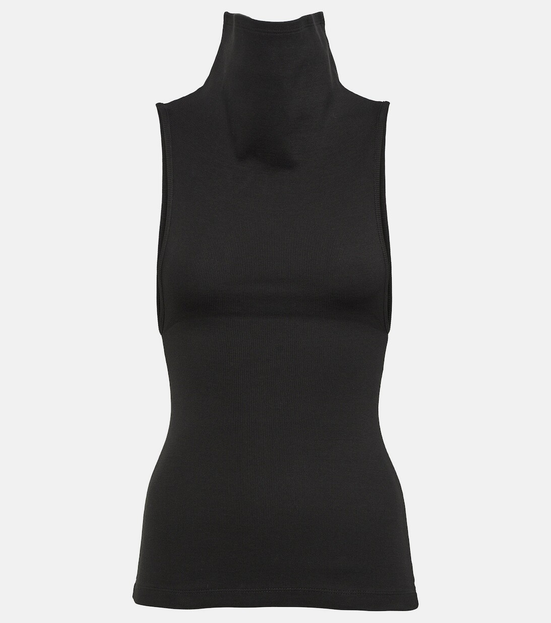 

Укороченный топ из смесового хлопка с капюшоном ALAÏA, черный