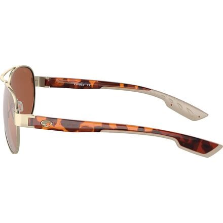 Поляризованные солнцезащитные очки Loreto 580P Costa, цвет Rose Gold Frame/Tortoise Temples Frame/Copper Silver Mirror