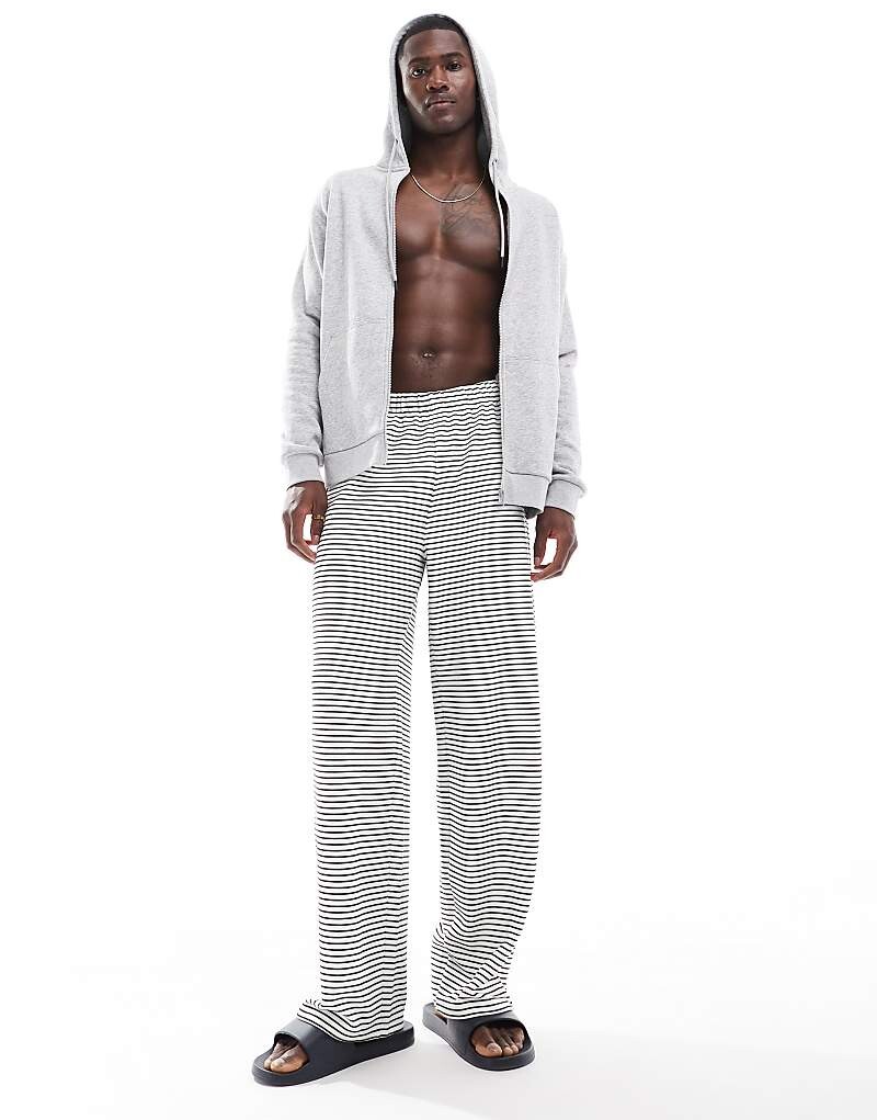 

ASOS DESIGN – брюки для отдыха цвета экрю с черными полосками