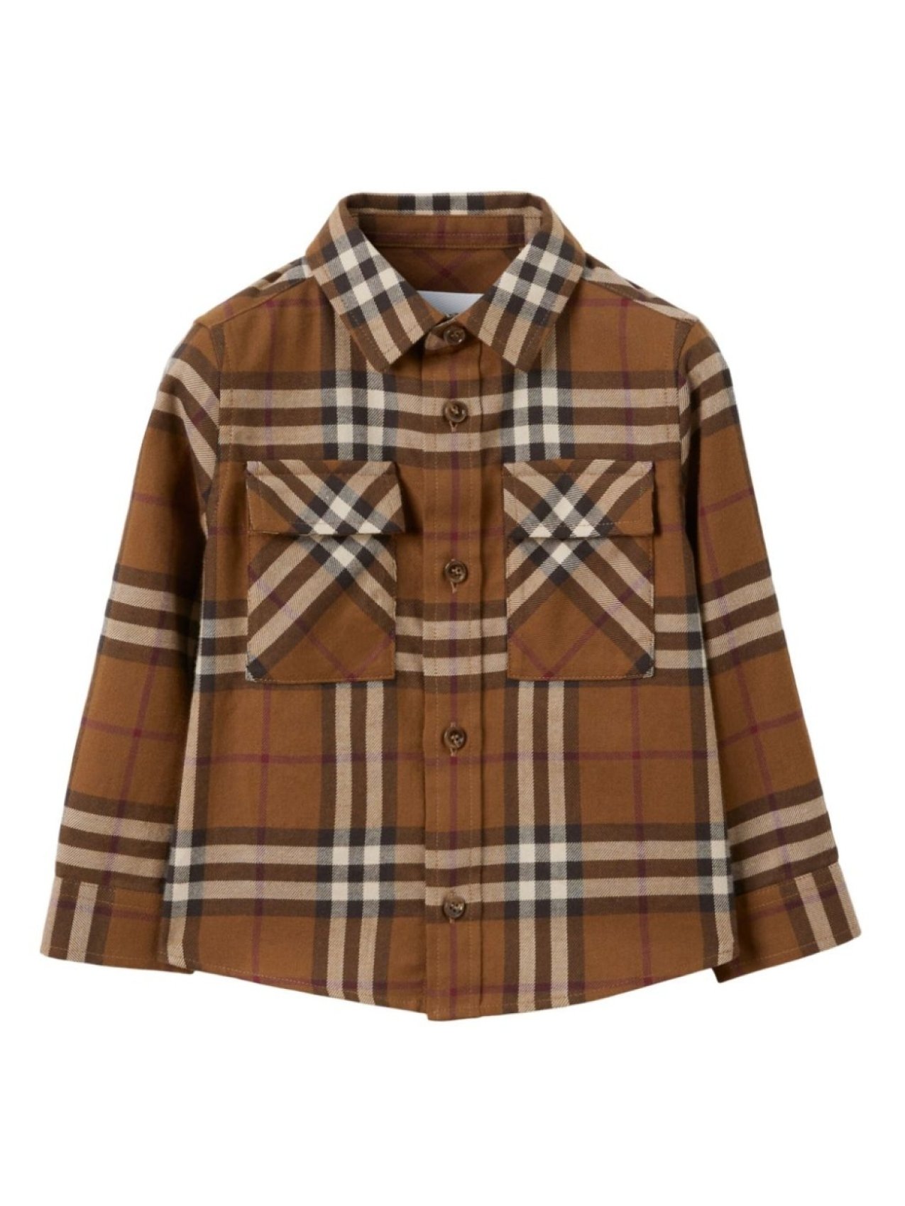 

Burberry Kids рубашка в клетку, коричневый