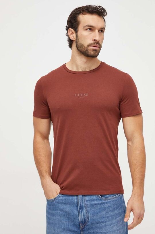 

Футболка из хлопка Guess, коричневый